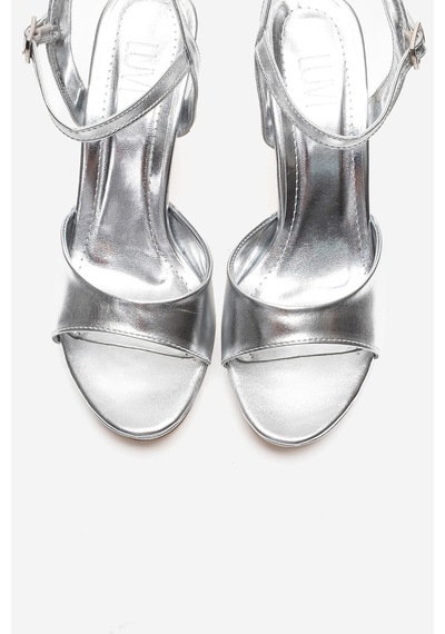Luvishoes Poıse Gümüş Kadın İnce Topuklu Abiye Ayakkabı