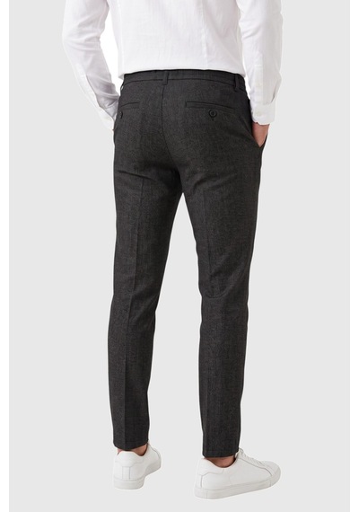 Rizzup Erkek Slim Fit Kırçıllı Füme Kumaş Pantolon İpli Esnek Bel Likralı Spor Şık Pantolon 2700252