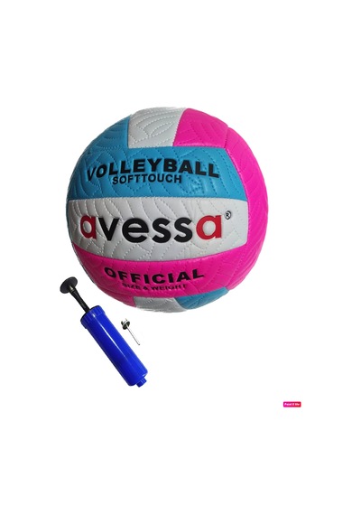 Avessa VLM-700 Soft 280 gr Voleybol Top + Pompa Beyaz-Pembe Beyaz - Pembe