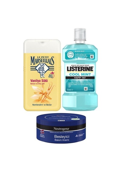 Le Petit Marseillais Vanilya Sütü Duş Jeli 250 ML+Listerin Gargara 250 ML+Neutrogena Krem 30 ML