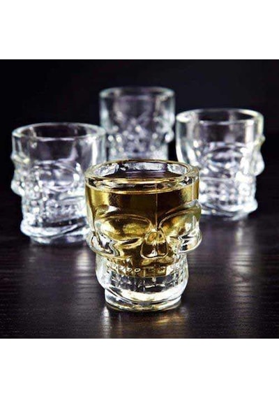 Kişiye Özel Cep Matarası Ve 4'lü Kuru Kafa Shot Bardak Seti