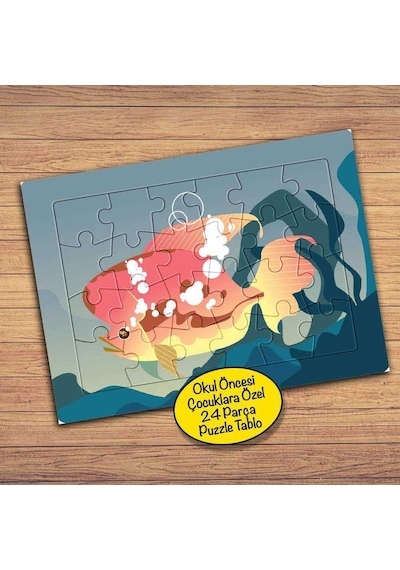 Denizdeki Süs Balığı Çocuklara Özel Puzzle Yapboz Tablo-pz163