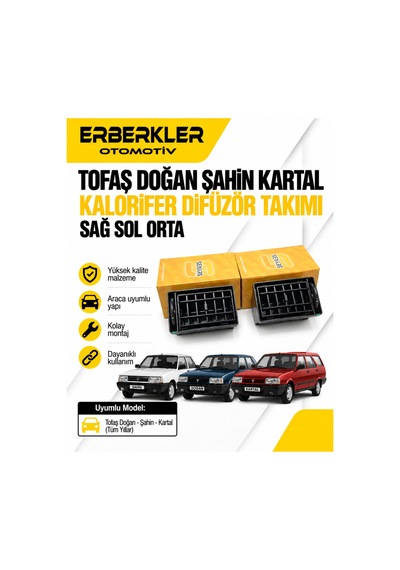 Tofaş Doğan Şahin Kartal Kalorifer Difüzör Takımı Sağ Sol Orta - Erb1987