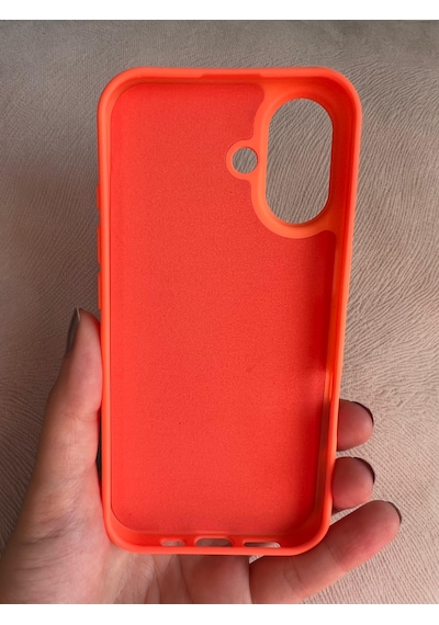 Apple Uyumlu iPhone 16 Logolu İçi Kadife Silikon Lansman Kılıf