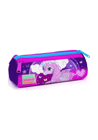 Coral High Mor Unicorn Baskılı Kız Çocuk İlkokul Çanta Seti - USB