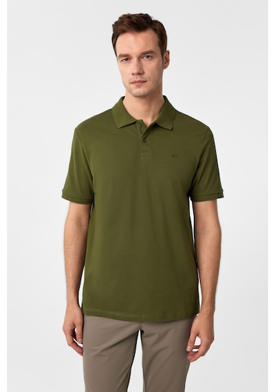 SÜVARİ Haki Regular Düz Polo Yaka Tişört