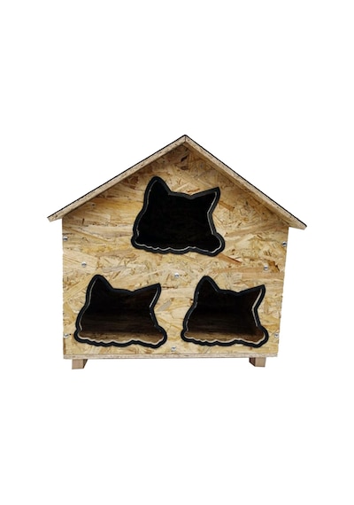 Goxawee Kedi Evi Dış Ortam Uygun Ahşap Kedi Evi Osb 58x58x40 Cm