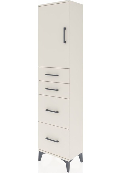 Arges Dolap Tek Raflı 4 Çekmeceli Tek Kapaklı 44x30x182 Aytaş... Aytaşı