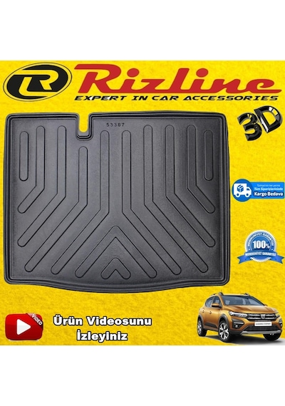Dacia Sandero Stepway Bagaj Havuzu 3D Siyah 2021 Sonrası Rizline N11.12126