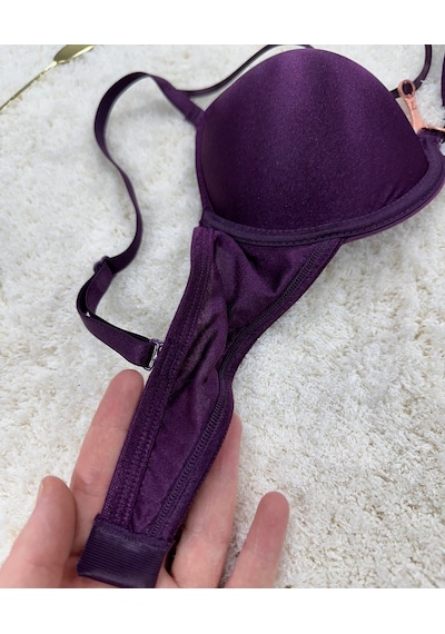 Le Jardin Monica Göğsü Şeritli Mikro Push-up Arkası İp Detaylı Sü Mürdüm