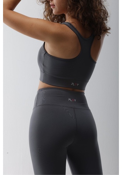 Playsportswear Micro Polyester Gri Toparlayıcı Sporcu Bra Gri