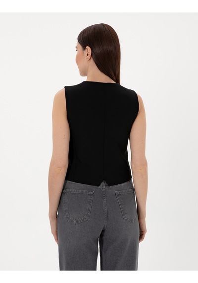 Pierre Cardin Kadın Siyah Yelek Dokuma 50300027-vr046