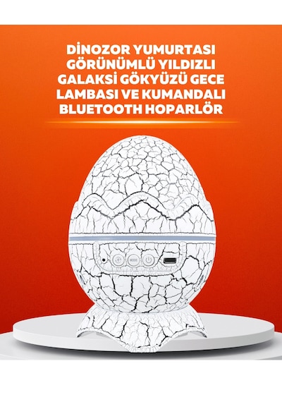 Hubrendy Tekno Dinozor Yumurtası Tasarımlı Projektörlü Gece Lambası 17092623
