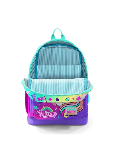 Coral High Kids Lavanta Su Yeşili Unicorn Desenli Dört Bölmeli Usb'li Okul Sırt Çantası 23829