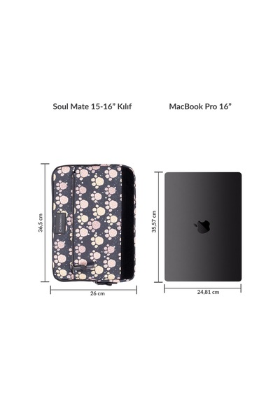 Bloominbag Soul Mate 15-16 İnç Laptop / Macbook Uyumlu Kılıf Siyah - Kahverengi