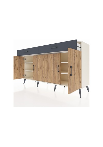 Hyperion Konsol 4 Raflı 2 Çekmeceli 4 Kapaklı 176x44x99 Aytaşı-ça Aytaşı-çam/antrasit Hyperion Konsol 4 Raflı 2 Çekmeceli 4 Kapaklı 176x44x99 Aytaşı-ça Aytaşı-çam/antrasit