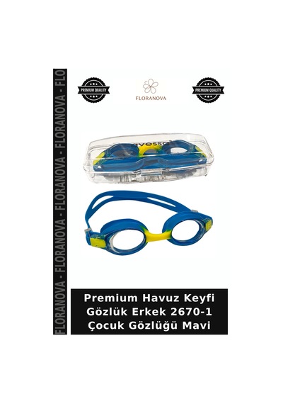 Premium Havuz Keyfi Gözlük Erkek 2670-1 Çocuk Gözlüğü Mavi