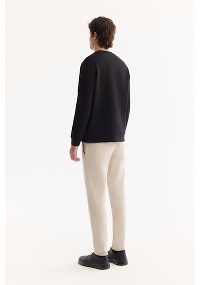 Avva Erkek Siyah Bisiklet Yaka Pamuklu Bi-stretch Regular Fit Sweatshirt A52y1271