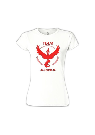 Pokemon Go - Team Valor Beyaz Kadın Tshirt 001