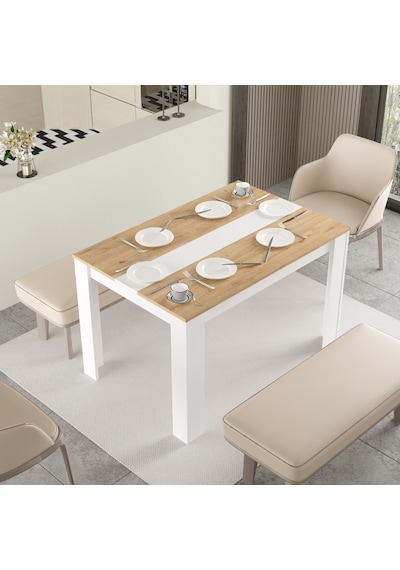 Robin Home Lena Yemek Masası 120x80 Sepet-beyaz
