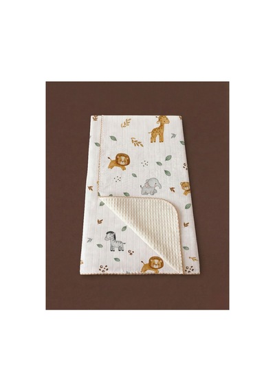 %100 Pamuk Bebek Battaniyesi Pikeli 100x100 Yeşil