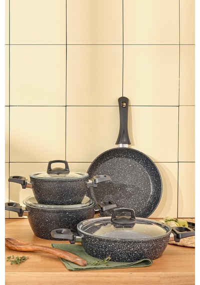 Emsan Oasis-S Blue Star 7 Parça Granit Tencere Set