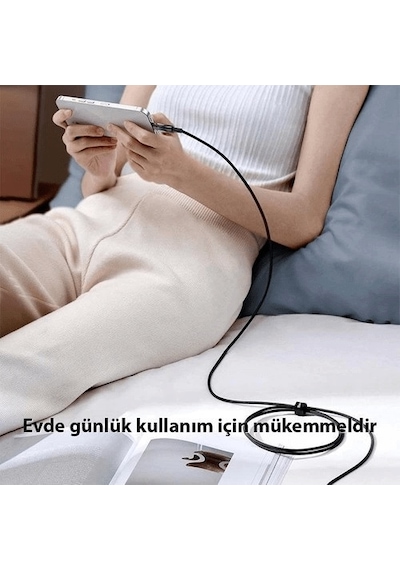 Şeffaf Uçlu Apple Uyumlu iPhone 45w Usb Hızlı Ve Dayanıklı Şarj Ve Data Işıklı Örgü Kablo 1 Metre Lisinya