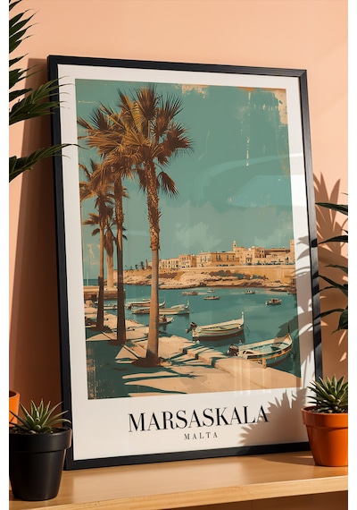 Marsaskala Malta Vintage Seyahat Posteri Çerçeveli Tablo - Premium Akdeniz Sahil Elit Duvar Dekoru Siyah Marsaskala Malta Vintage Seyahat Posteri Çerçeveli Tablo - Premium Akdeniz Sahil Elit Duvar Dekoru Siyah
