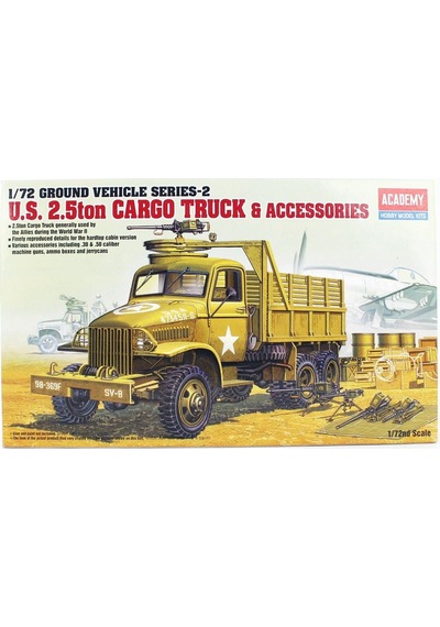 Academy 13402 1/72 Ölçek, Amerikan. 2.5 Ton Kargo Kamyonu Ve Aksesuarları Demonte, Plastik Maket Seti