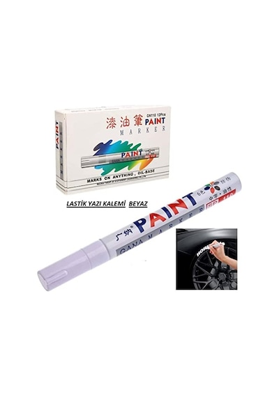 Otodemir Araç Lastik Yazı Kalemi - Araba Lastik Yazı Kalemi - Lastik Yazısı Boyama Kalem - Lastik Kalem Beyaz