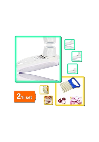Kolay Kesim Dilimleme Aparatı + Sarımsak Rendesi 2li Set Mutfak Şahesi A1b2c3 Plastik Diğer