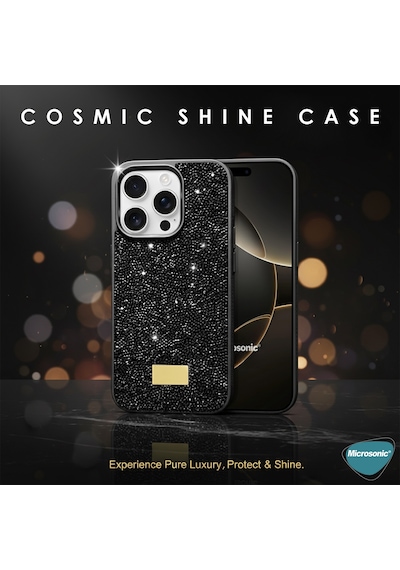 Microsonic Apple iPhone Uyumlu 15 Kılıf Cosmic Shine Siyah -