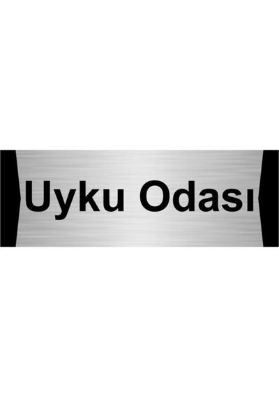 Uyku Odası 10x20cm Gümüş Renk Metal Yönlendirme Levhası