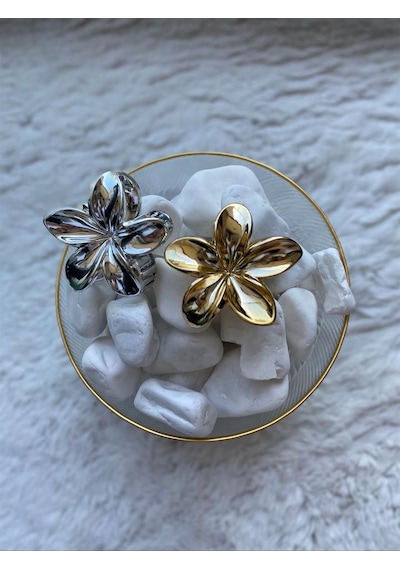 2'li Aynalı Lotus Toka Gümüş & Gold Çok Renkli