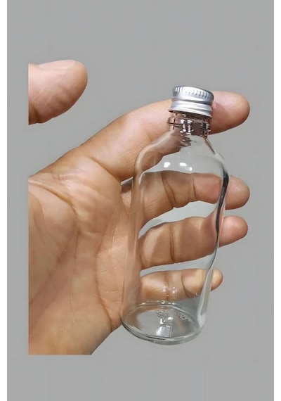 12 Adet Şeffaf Cam Shot Şişesi Sızdırmaz Gümüş Metal Kapaklı Kolonya Koku Süs Çok Amaçlı Şişe 100ml Genel