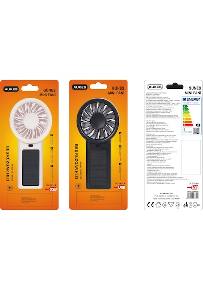 Aukes Solar Şarjlı El Fanı