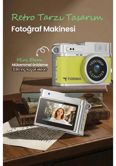 Torima CMR35 Mini Dijital Kamera Selfie Video Vlog Kamerası Mini Anahtarlık 1080p