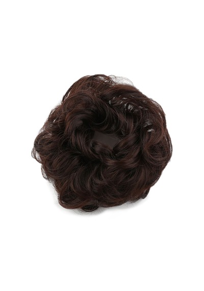 Saçlı Lastikli Topuz Toka / Koyu Kahve - Mydr-462389 Çok Renkli