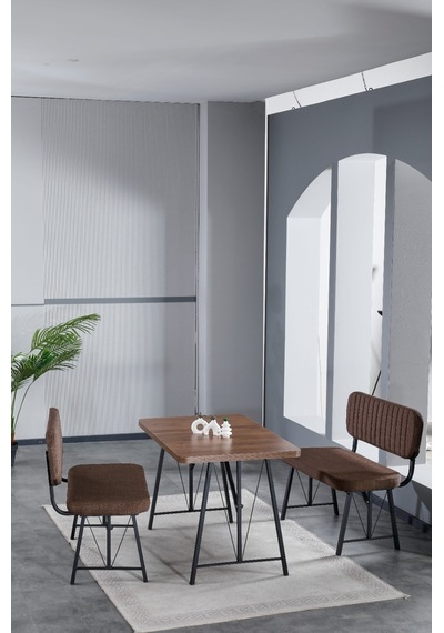 Mygusi Hayat 2 Bench Mutfak Masası Amalfi Ceviz Kahve