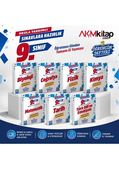 Murat Eğitim 9.sınıf Öğrencim Defteri Seti 7 Kitap