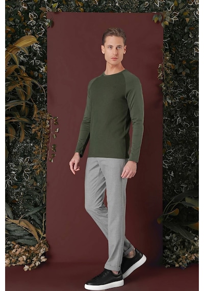 Efor P 1141 Slim Fit Gri Klasik Pantolon Gri