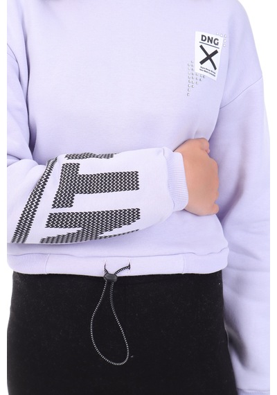 Toontoy Kız Çocuk Baskılı Sweatshirt Mavi