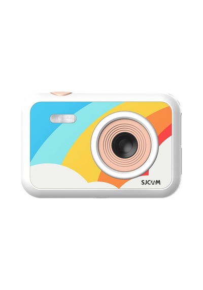 SJCAM FunCam Çocuklar için Fotoğraf Makinesi ve Kamera Gökkuşağı Desenli Beyaz