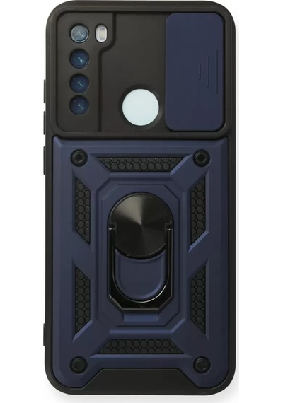 Xiaomi Redmi Note 8 Kılıf Pars Lens Yüzüklü Silikon - Lacivert Standart