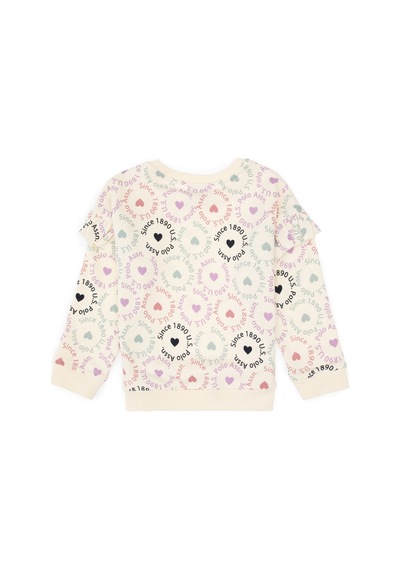 U.S. Polo Assn. Kız Çocuk Krem Bisiklet Yaka Sweatshirt 50317887-VR256