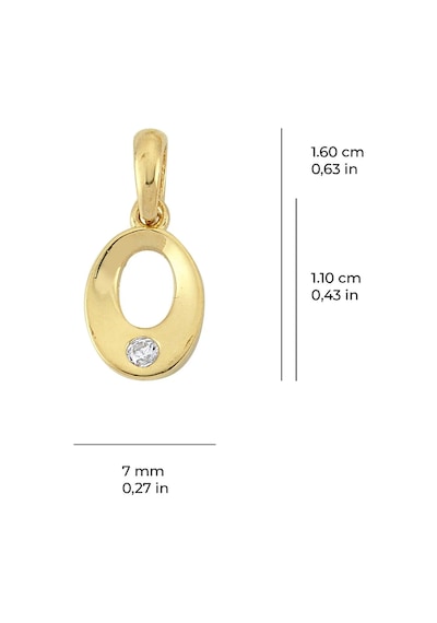 14 Ayar Altın Tek Taşlı Oval Kolye Ucu 0,76 Gr-3414