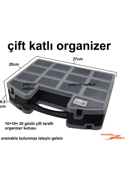Takım Çantası Organizer 20 Çift Kapaklı Çift Taraflı Takım Çanta