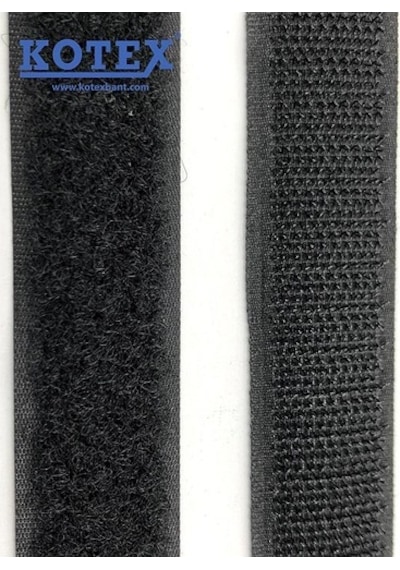 Kotex Cırt Bant 2 Cm Dikilebilir 10 Metre Siyah/Beyaz