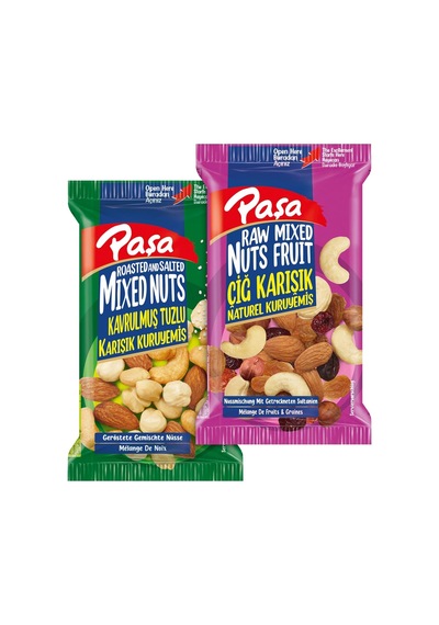 Karışık Kuruyemiş Paketi, Tuzlu Ve Naturel Mix, 12 Adet X 40gr, Toplam 480gr, Fındık, Badem, Kaju, Kuru Üzüm Ve 0.75 LT - 2.5 LT - 12 KG