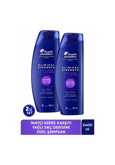 Clinical Strength Advanced Oil Control Yağ Dengeleyici Şampuan 400 Ml X2 Adet